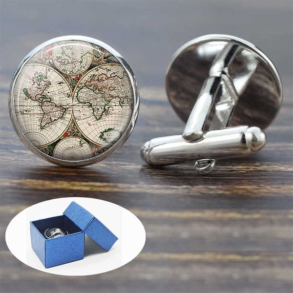 

cuff links earth world map globe cufflinks for mens cuff button americas europe map cuff links wedding cufflinks men fashion jewelry hkd2307, Silver