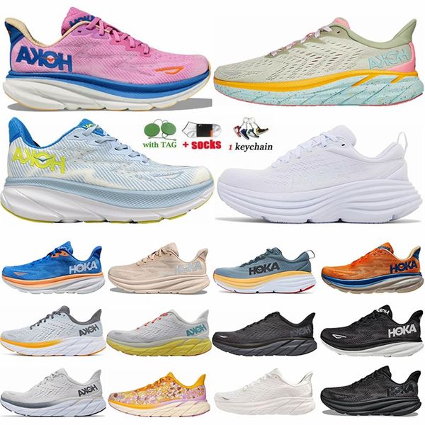 

hoka one one running shoes clifton 9 bondi 8 clifton mens trainers hokas designer jogging walking sneakers triple white utility black grey f