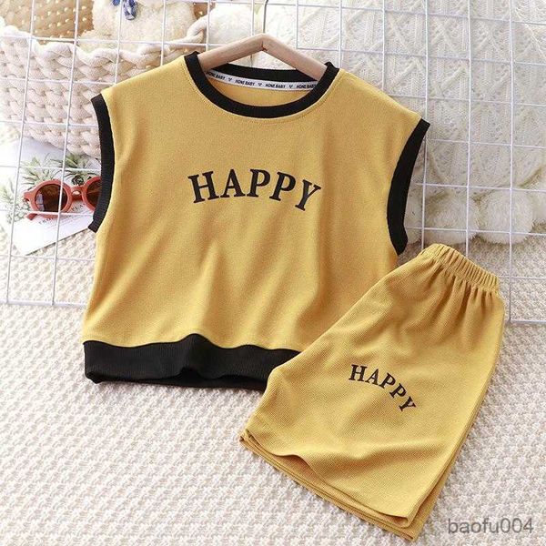 

clothing sets baby girls cotton clothes summer children boy sleeveless vest and shorts set kid tshirts pant outfits letter loungewear ropa r, White
