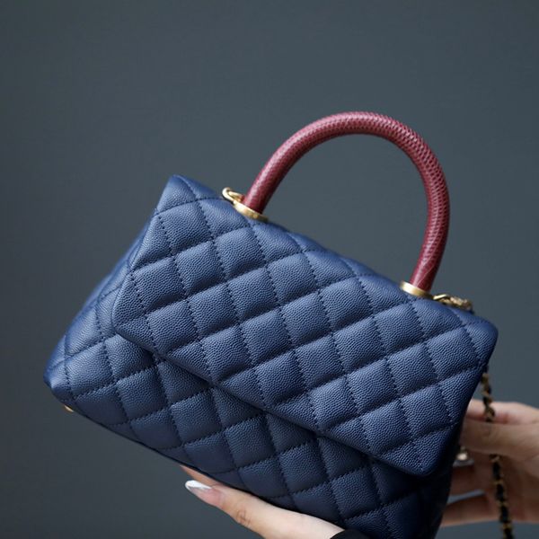 

designer shoulder bag calfskin handbag 24cm flap bag with handle 10a chain evening bags with box c025