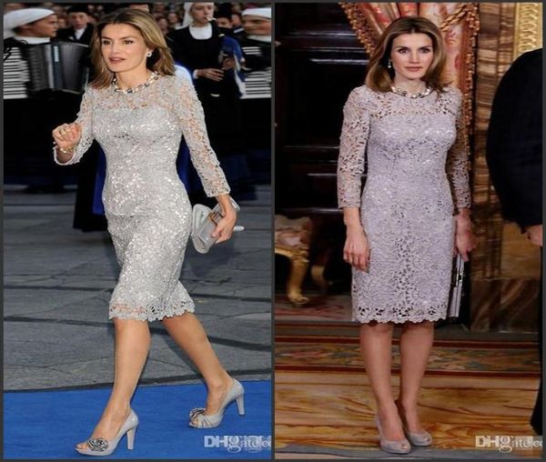 

gray mother of the bride knee length dresses 2019 elegant long sleeve lace groom mother gowns robe de soiree formal prom outfits4091058, Black;red