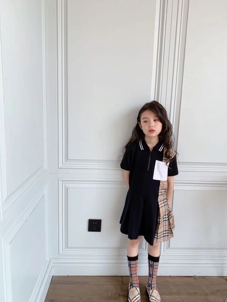 

designer girl dress baby fashion flower wedding poster outfits 110-160 cm brown color child summer clothes sets, Red;yellow