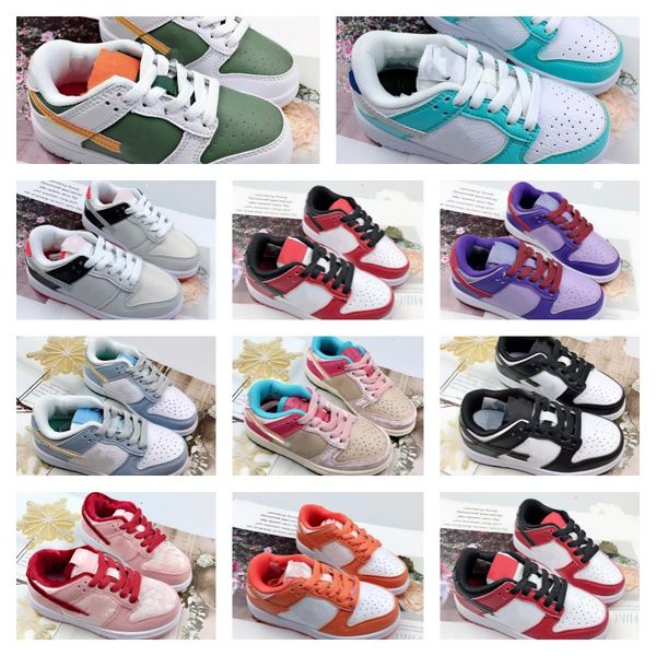 

kids casual shoes low black white panda board shoe triple pink foam toddler preschool toddler boys girls sneakers unc blue university red sh