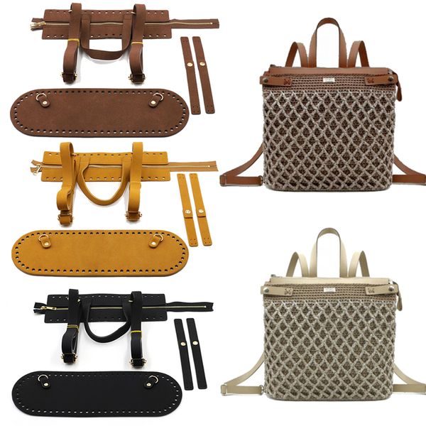 

bag parts accessories 6pcsset diy handmade set bags bottom lock zipper shoulder strap hangbag backpack for women 230717, Black