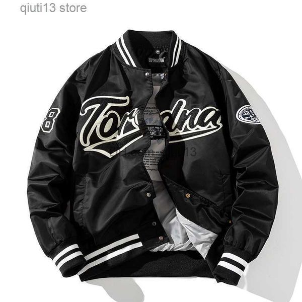 

men's jackets hip hop baseball jacket men women embroidery jacket letter streetwear jacket fashion vintage windbreaker couples spring a, Black;brown