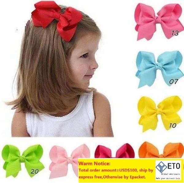 

wholesaler 4 inch knot centre baby girls solid grosgrain ribbon bows with alligator clips, Slivery;white
