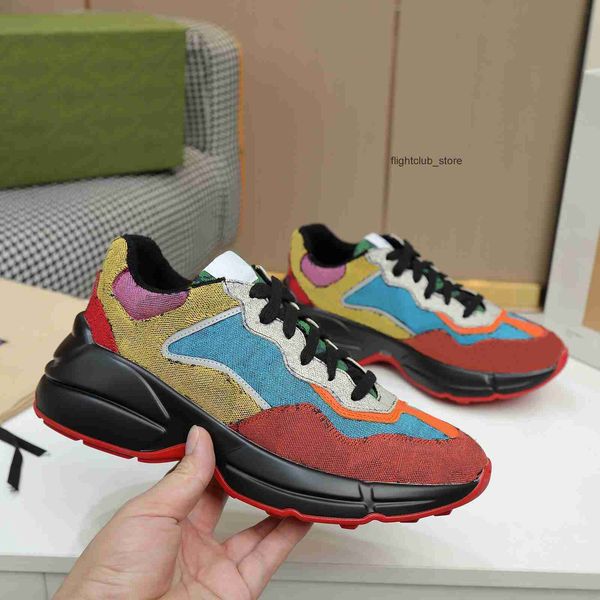 

sport ggity casual designer rhyton runner sneakers shoe designers men ladies women trainers shoes vintage luxury sneaker chaussures with box, Black