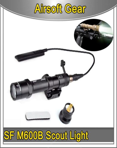 

airsoft sf m600b led scout flashlight 500 lumens hunting led m600b paintball light for aeg gbbm16 outdoor sports6009553