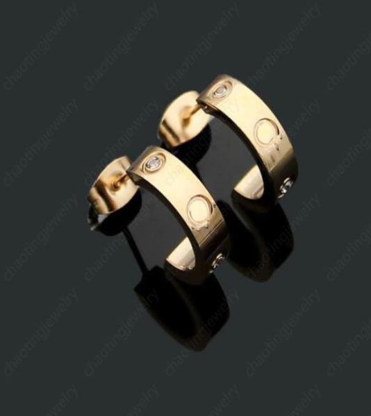 

high polished fashion jewelry party gifts earrings hip hop stud earings gold rose earring for women party wedding hoop whole4931207, Golden;silver