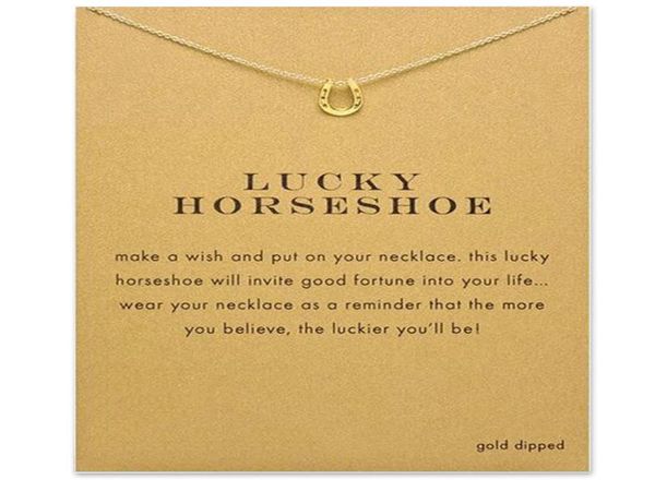 

fashion lucky horseshoe necklace for women pendant clavicle chain statement choker necklaces valentine039s day gift card collar8832337, Silver