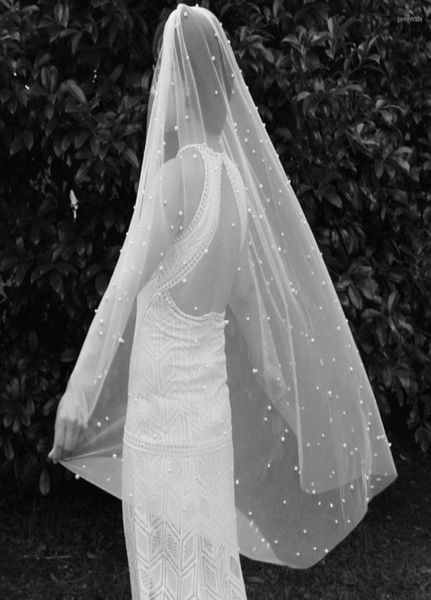 

bridal veils short wedding veil with pearls elegant 120cm one layer pearl metal comb bride veu de noiva1790566, Black