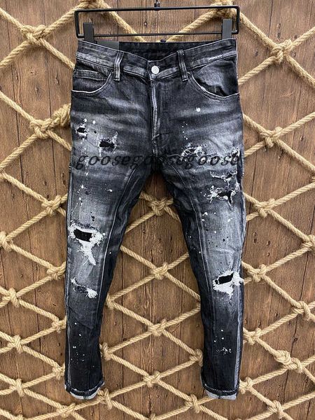 

2021 new men jeans hole light blue dark gray italy brand man long pants trousers streetwear denim skinny slim straight biker jean for women