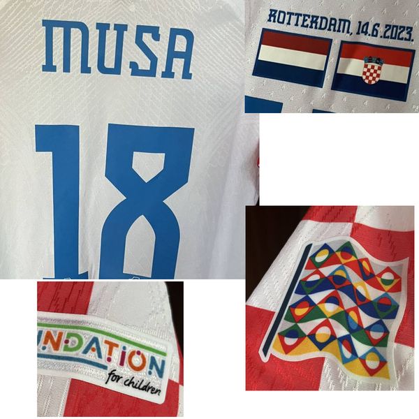 

american college football wear nations league semifinals modric musa perisic kovacic maillot player issue sports jersey, Black