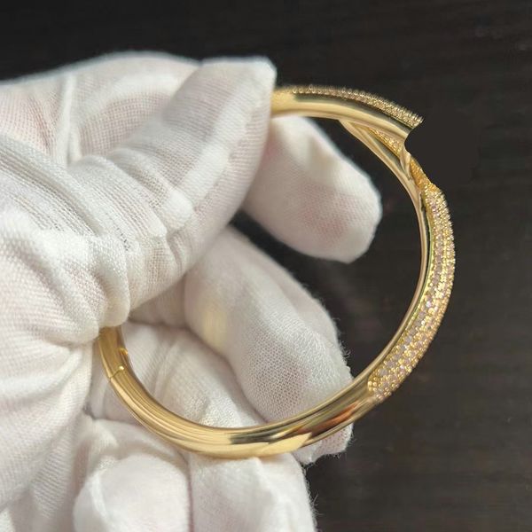 

full diamond bracelets women men 18k gold plated bangle bracelet jewelry for lover gift no box, Black
