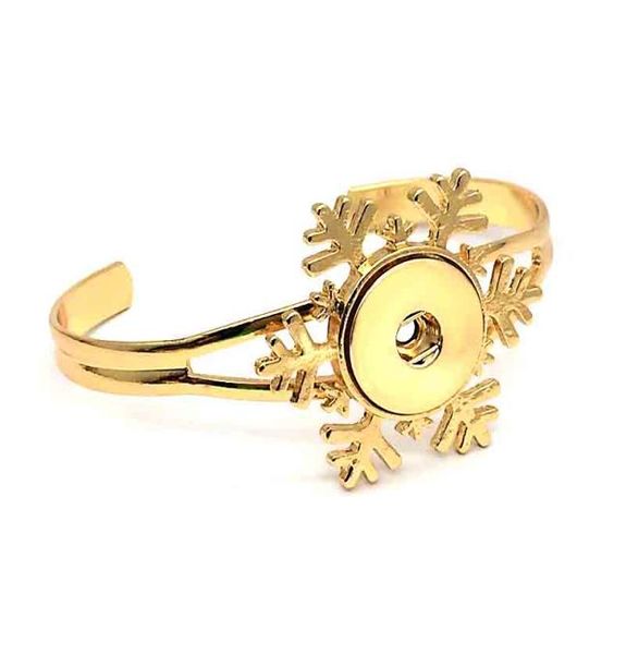 

gold silver 069 flowers interchangeable braceletbangles 18mm snap button charms metal bracelets for women gift4146000, Golden;silver