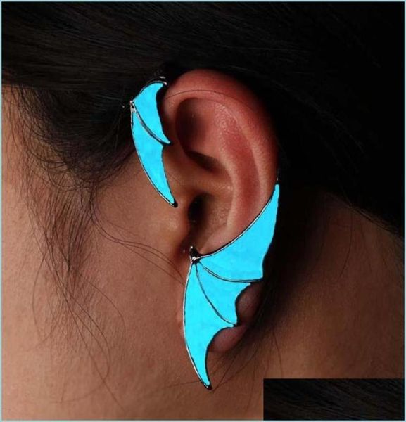 

ear cuff fashion luminous ear cuff earrings metal wing men and women personality earring drop delivery jewelry dhdhl6017542, Silver