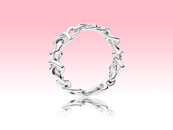 

new arrival love heart women ring beautiful summer jewelry with original box for 925 sterling silver knotted hearts rings1663337, Slivery;golden