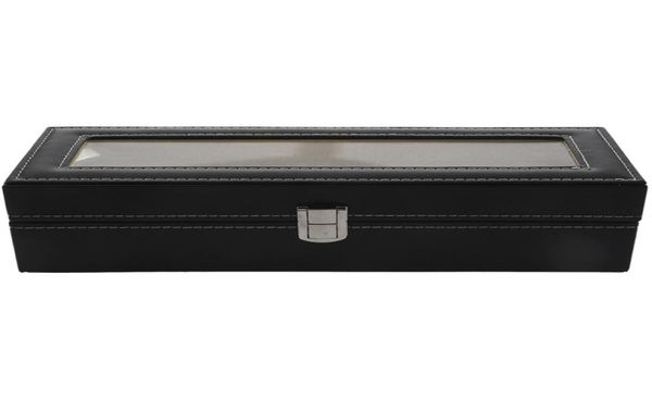 

watch case leather watch box jewelry box gift for men 6 compartments black2873433, Black;blue