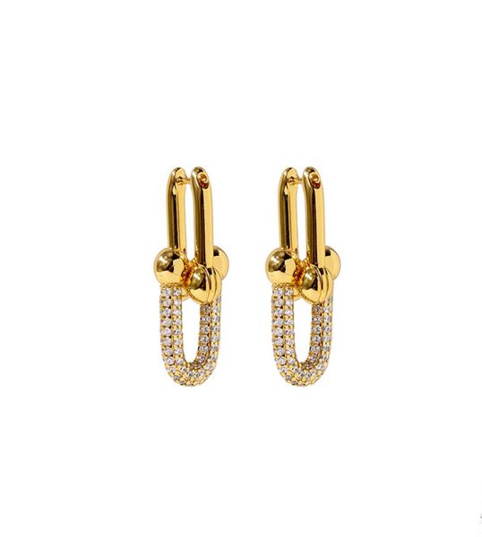 

new stainless steel heart shape stud utype t earrings with crystal for women fashion genuine jewelry rose goldsilvergold love e4794567, Golden;silver