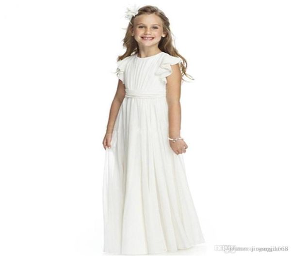 

new flower girl dress for wedding white ivory appliques aline short sleeves oneck first communion gowns9780475, White;blue