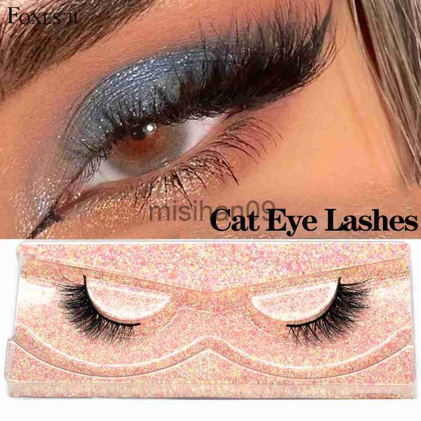 

false eyelashes foxesji cat eye half lashes natural wispy soft fluffy half mink lashes fox eye reusable false eyelashes eyelash extension ma