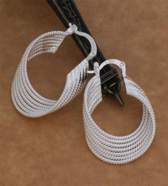 

fashion jewelry manufacturer 40 pcs a lot 7 ed thread circle earrings 925 sterling silver jewelry factory fashion shi2818327