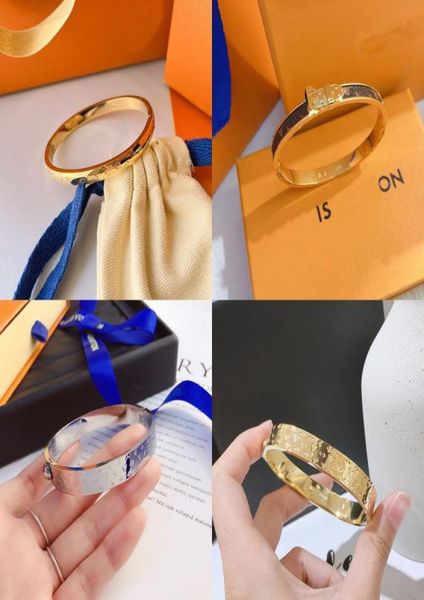 

europe america fashion style bracelets women bangle luxury designer jewelry 18k gold plated stainless steel wedding lovers gift ba4469017, Black