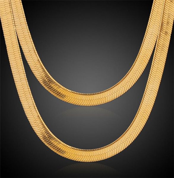 

10mm 24inch men women yellow gold color filled plated link herringbone necklace chains jewelry factory whole 7946246, Silver