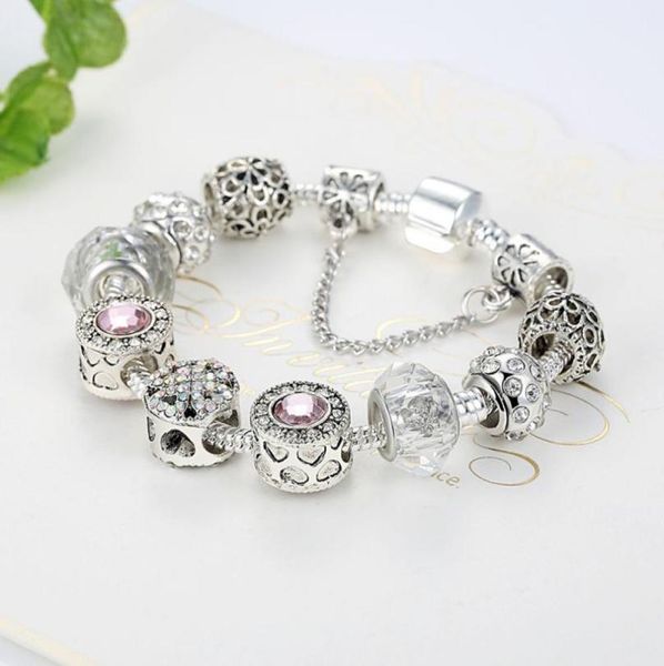 

strands bracelets diy love set diamond large hole zinc alloy bead jewelry whole3260489, Black