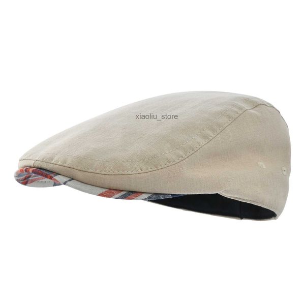 

newsboy hats jangoul linen cap irish flat cap for men casual fitted newsboy cap adjustable classic ivy gatsby hat hkd230718, Blue;gray