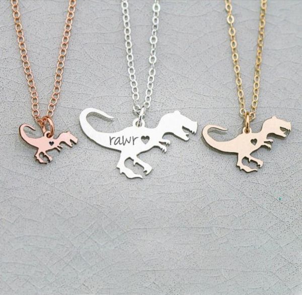 

dinosaur necklace tyrannosaurus jewelry jurassic scary charm dino necklaces any words can be customed yp603472977109072103, Silver