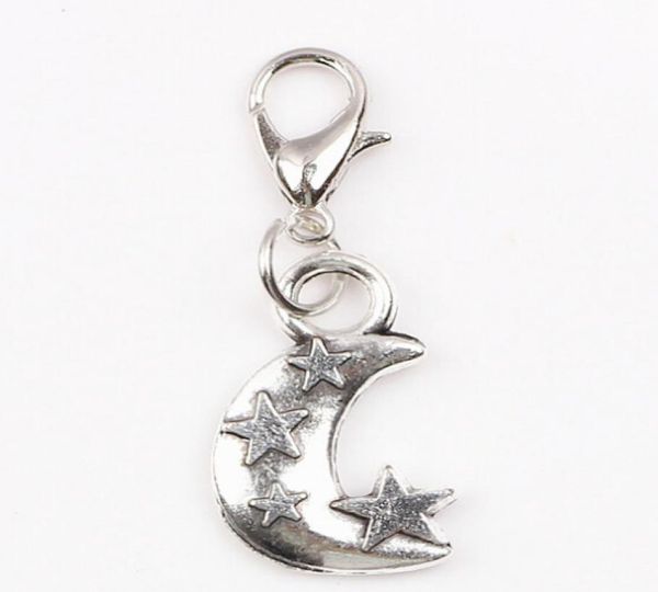 

20pcslot diy moon star floating locket charms dangle pendant with lobster clasp fashion jewelrys as gift5136306, Bronze;silver