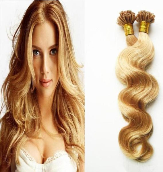 

14quot 24quot nail u tip hair extension 08gs 200slot 1 1b 2 4 6 8 27 keratin hair extension human virgin hair with body wa6630752, Black