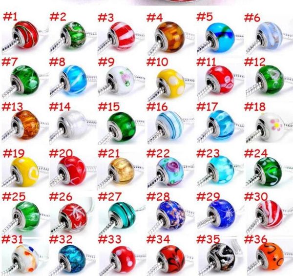 

914mm 5mm hole size diy beads mix style lampwork glass european beads fit charm hand chain fx12426594, Crystal