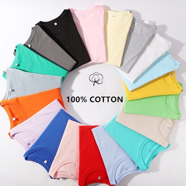 

custom logo 100% cotton men t shirt women short sleeve plain tee diy sublimation printing blank mens crew tshirts 180gsm, White;black