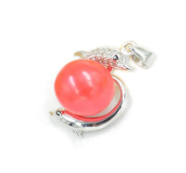 

dolphin pearl pendant necklace setting mounting base for women 100 solid 925 sterling silver semi mount women039s jewelry diy 8975853, Slivery;crystal