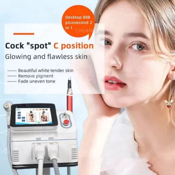 

2 in 1 laser tattoo removal machine 808 diode laser hair remover picosecond remove age spot birthmark eyeline pigment