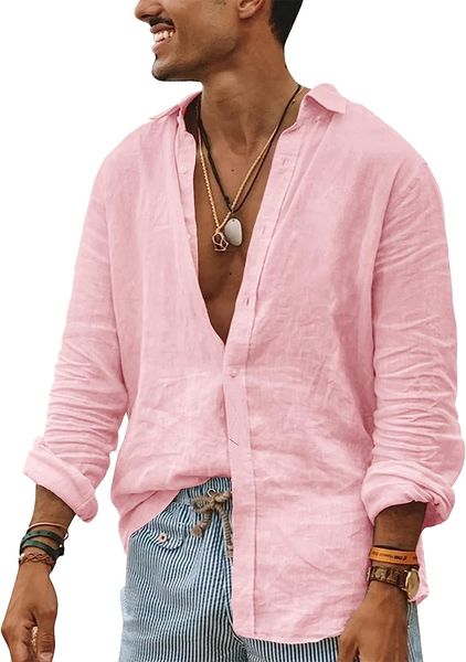 

mens button up shirts long sleeve linen beach casual cotton summer lightweight tee, White;black