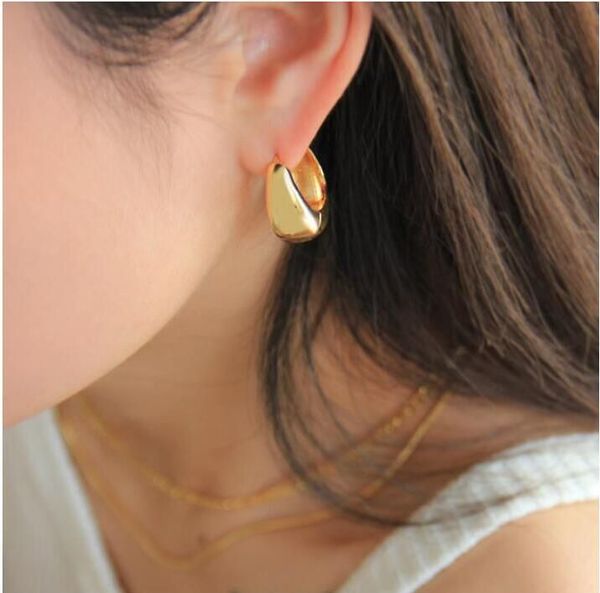 

earring luxury earrings gold earrings french exaggerated water drop stud glossy metal earrings female niche senior 925 silver needle unique, Golden;silver