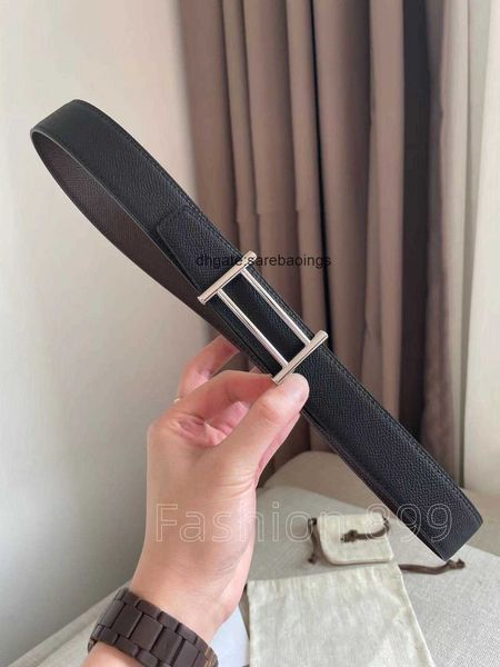 

luxury design belt hemring belts for men designer waistband classic leather belts lychee pattern brand for woman h gold and silver belt buck