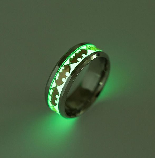 

europe and the united states titanium steel jewelry luminous batman ring fluorescent new jewelry men039s gift 3643515, Golden;silver