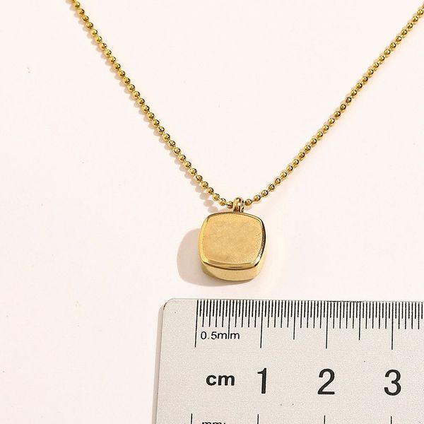 

14k gold plated luxury brand designer pendants necklaces stainless steel letter choker pendant chain necklace fashion jewelry, Silver