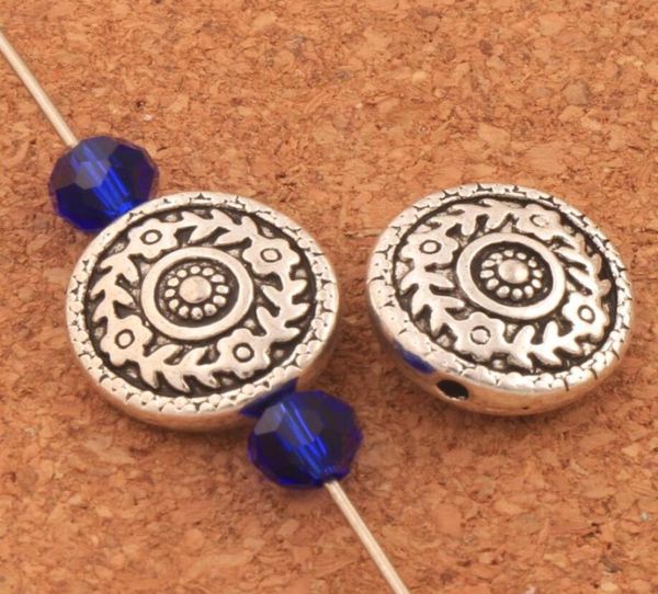 

70pcslot flower carved etched round flat beads 142x142mm antique silver spacers jewelry findings l18405968843, Black