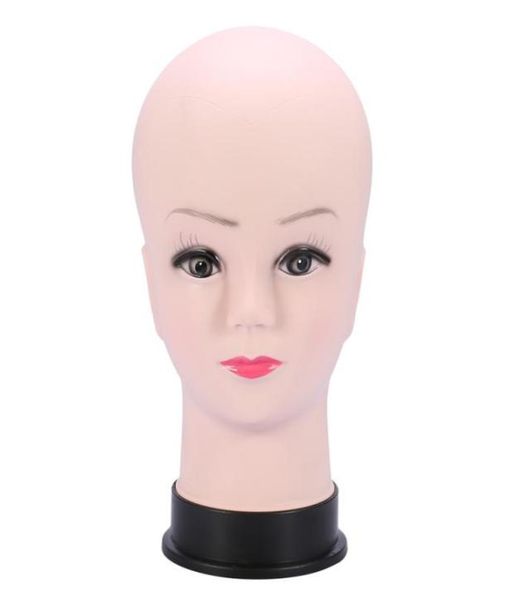 

pvc mannequin head model tool female wig making hat display with base eyelash makup practice traning manikin bald head models4570929