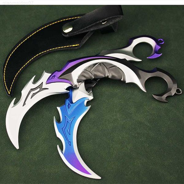 

key rings vrant weapon model jett raze killjoy sage reyna reaver 2.0 karambit metal game samurai sword alloy keychain kid gift toy l230719, Slivery;golden