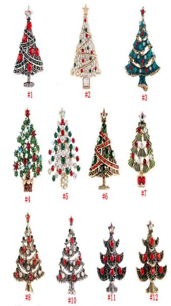 

crystal christmas tree brooches pins for women men children gift breastpin fashion rhinestone lapel pin european american style ba7430698, Gray