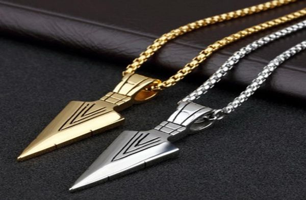 

hip hop jewelry rock alloy arrow pretty pendant necklace long chain silver gold plated fashion men jewelry gold chains for men nec9549637