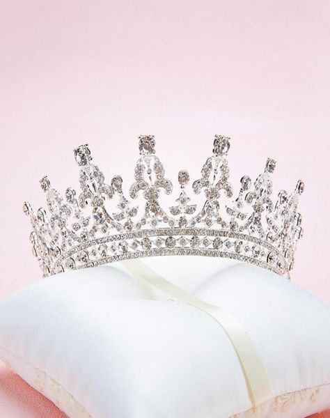 

new crystal rhinestone crown red silver vintage wedding bridal accessory crystal bridal tiara classic prom party hair8352701