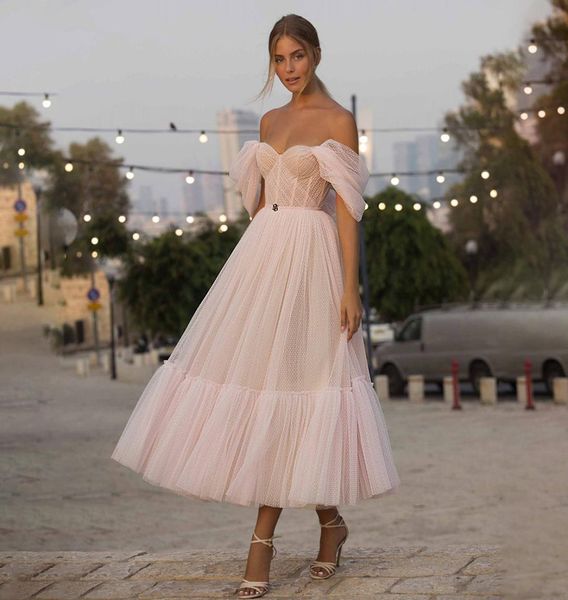 

blush pink short prom dresses 2021 off shoulder tiered skirt aline party dress pleated tealength tulle formal gowns6247528, Black