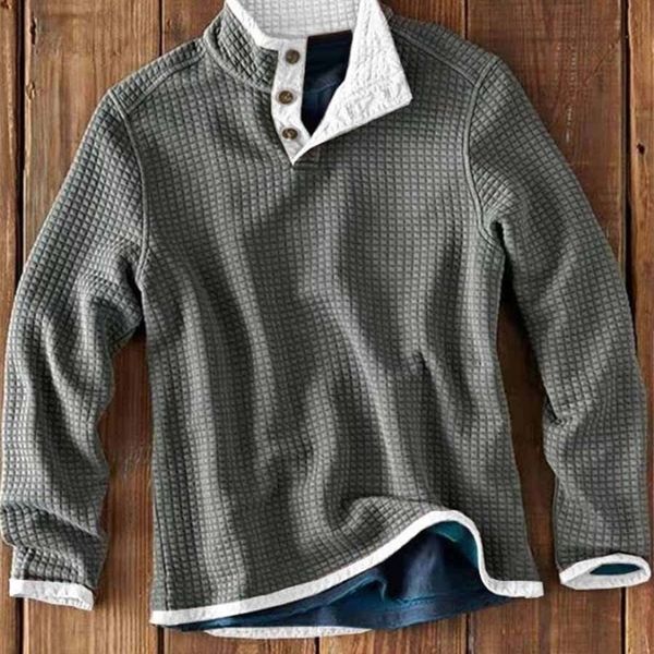 

men's hoodies sweatshirts men's waffle casual fashion 230718, Black